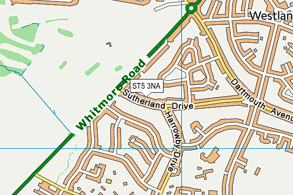 ST5 3NA map - OS VectorMap District (Ordnance Survey)