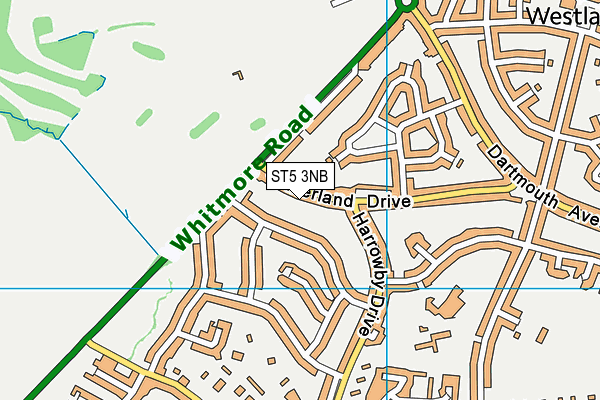 ST5 3NB map - OS VectorMap District (Ordnance Survey)