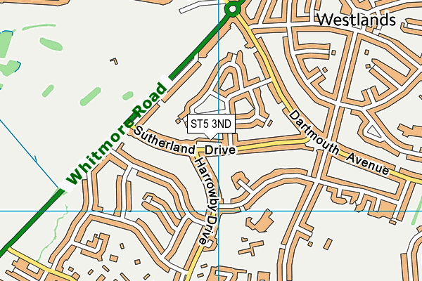 ST5 3ND map - OS VectorMap District (Ordnance Survey)