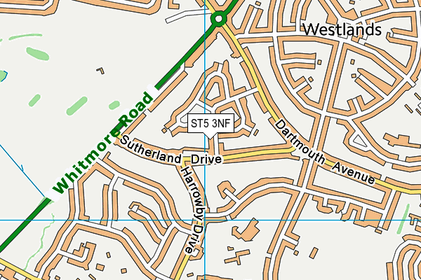 ST5 3NF map - OS VectorMap District (Ordnance Survey)