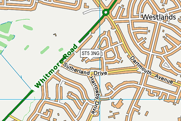 ST5 3NG map - OS VectorMap District (Ordnance Survey)