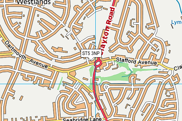 ST5 3NP map - OS VectorMap District (Ordnance Survey)