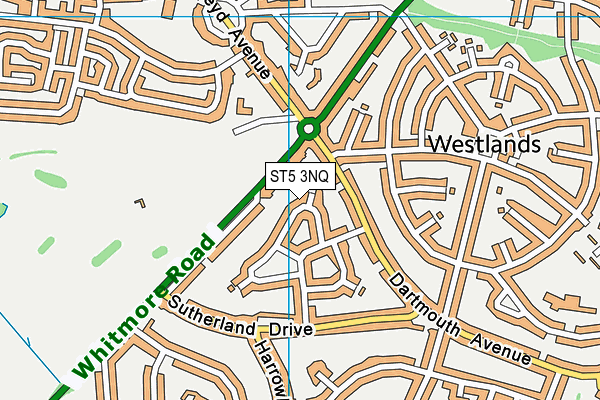 ST5 3NQ map - OS VectorMap District (Ordnance Survey)