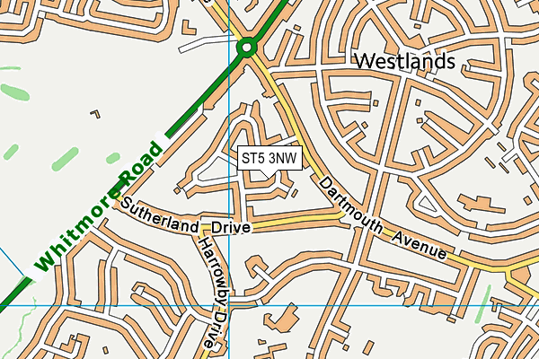 ST5 3NW map - OS VectorMap District (Ordnance Survey)