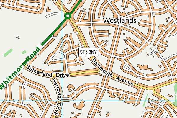 ST5 3NY map - OS VectorMap District (Ordnance Survey)