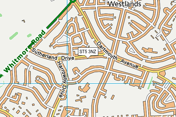 ST5 3NZ map - OS VectorMap District (Ordnance Survey)