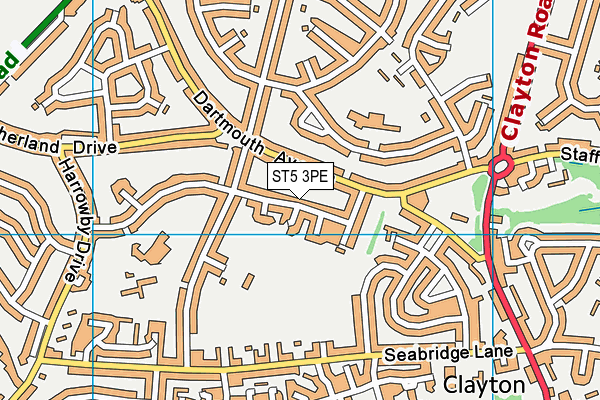 ST5 3PE map - OS VectorMap District (Ordnance Survey)