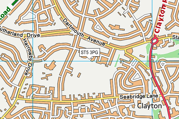 ST5 3PG map - OS VectorMap District (Ordnance Survey)