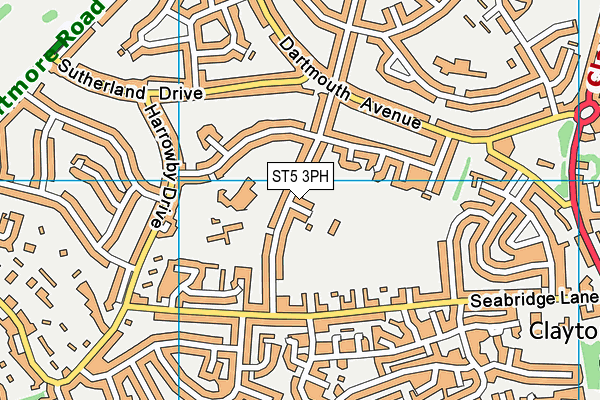 ST5 3PH map - OS VectorMap District (Ordnance Survey)