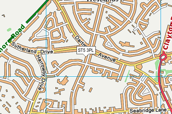 ST5 3PL map - OS VectorMap District (Ordnance Survey)