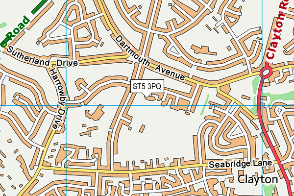 ST5 3PQ map - OS VectorMap District (Ordnance Survey)