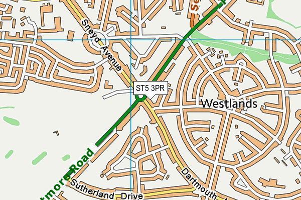 ST5 3PR map - OS VectorMap District (Ordnance Survey)
