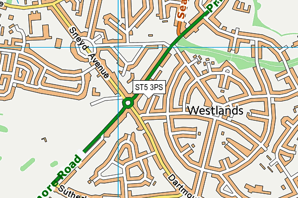 ST5 3PS map - OS VectorMap District (Ordnance Survey)