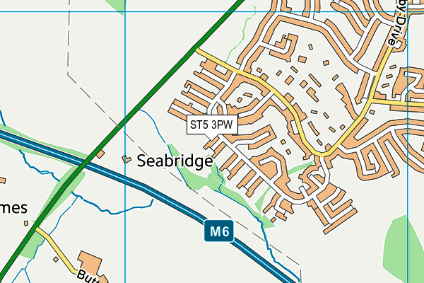 ST5 3PW map - OS VectorMap District (Ordnance Survey)