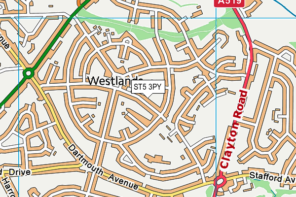 ST5 3PY map - OS VectorMap District (Ordnance Survey)