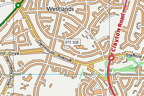 Langdale Primary School map (ST5 3QE) - OS VectorMap District (Ordnance Survey)