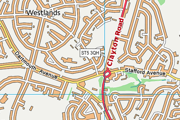 ST5 3QH map - OS VectorMap District (Ordnance Survey)