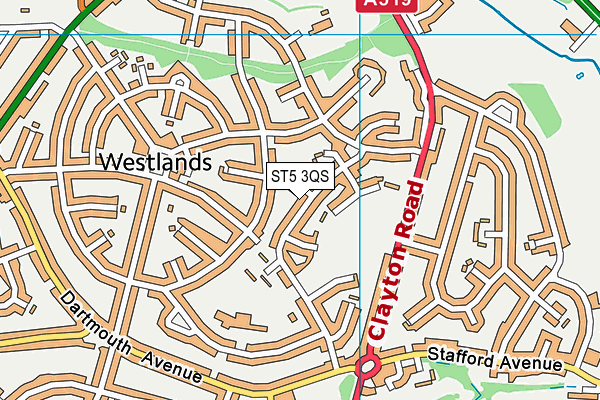 ST5 3QS map - OS VectorMap District (Ordnance Survey)