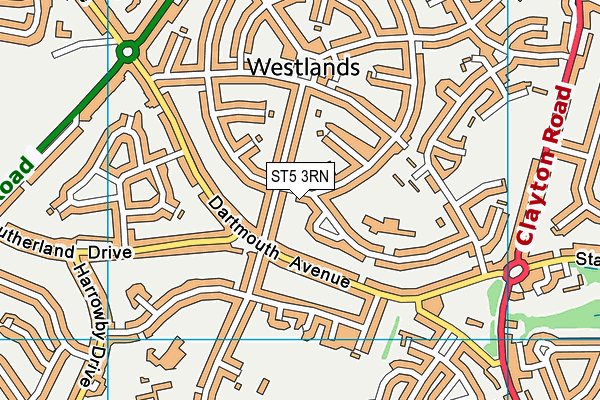 ST5 3RN map - OS VectorMap District (Ordnance Survey)