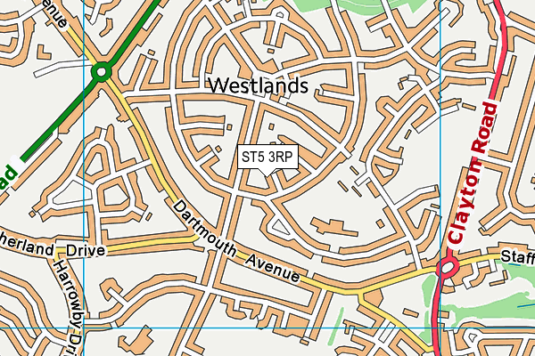 ST5 3RP map - OS VectorMap District (Ordnance Survey)