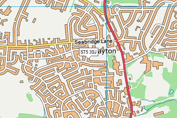 ST5 3SJ map - OS VectorMap District (Ordnance Survey)