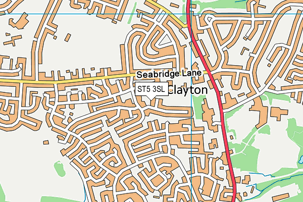 ST5 3SL map - OS VectorMap District (Ordnance Survey)