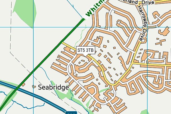 ST5 3TB map - OS VectorMap District (Ordnance Survey)