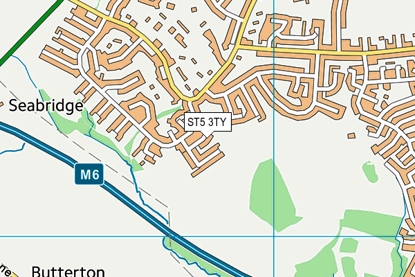 ST5 3TY map - OS VectorMap District (Ordnance Survey)