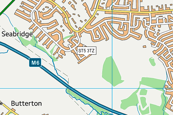 ST5 3TZ map - OS VectorMap District (Ordnance Survey)