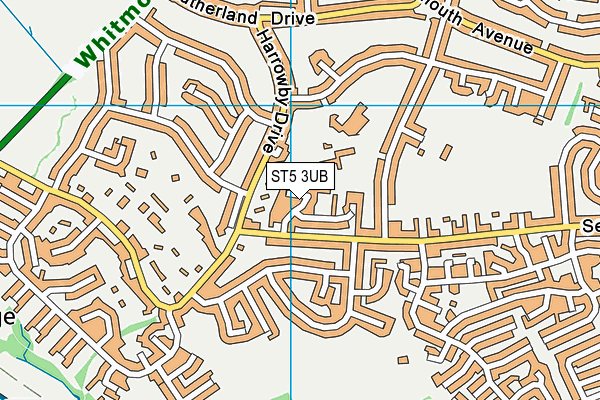 ST5 3UB map - OS VectorMap District (Ordnance Survey)