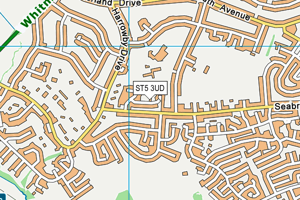 ST5 3UD map - OS VectorMap District (Ordnance Survey)