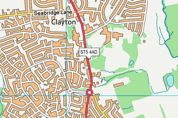 ST5 4AD map - OS VectorMap District (Ordnance Survey)