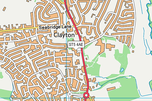 ST5 4AE map - OS VectorMap District (Ordnance Survey)