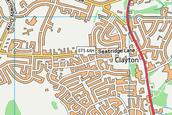 ST5 4AH map - OS VectorMap District (Ordnance Survey)