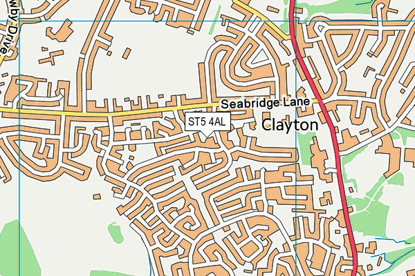 ST5 4AL map - OS VectorMap District (Ordnance Survey)