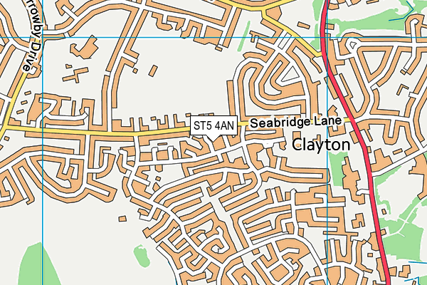 ST5 4AN map - OS VectorMap District (Ordnance Survey)