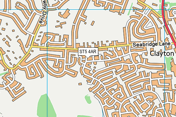 ST5 4AR map - OS VectorMap District (Ordnance Survey)