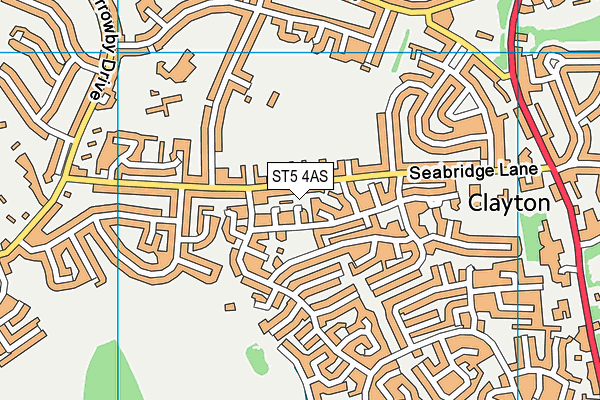 ST5 4AS map - OS VectorMap District (Ordnance Survey)