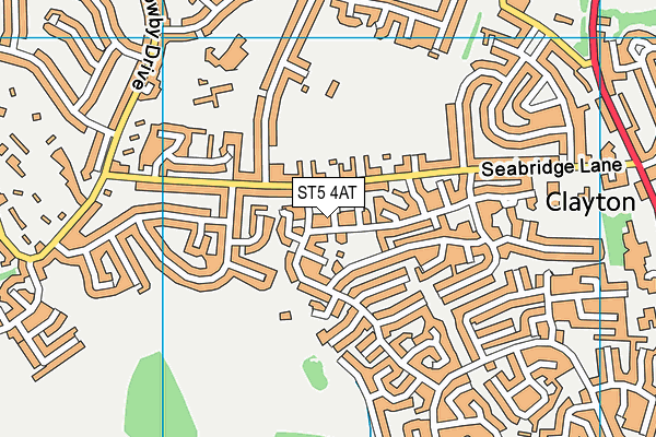 ST5 4AT map - OS VectorMap District (Ordnance Survey)