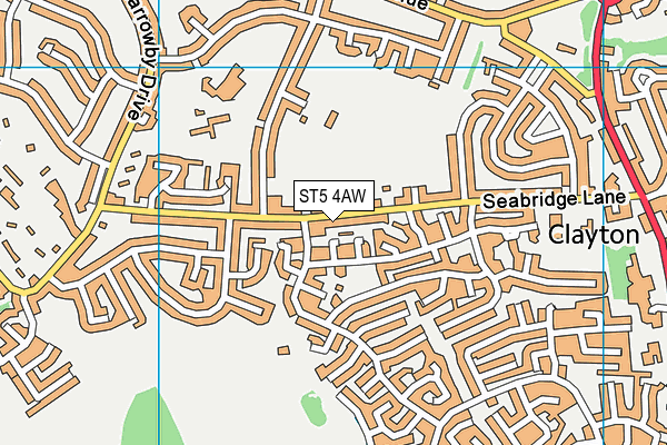 ST5 4AW map - OS VectorMap District (Ordnance Survey)