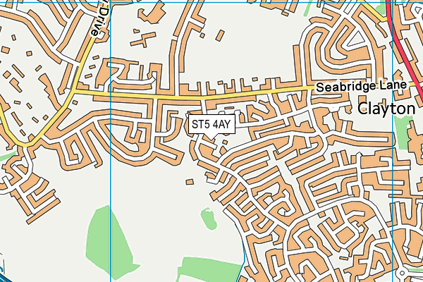 ST5 4AY map - OS VectorMap District (Ordnance Survey)