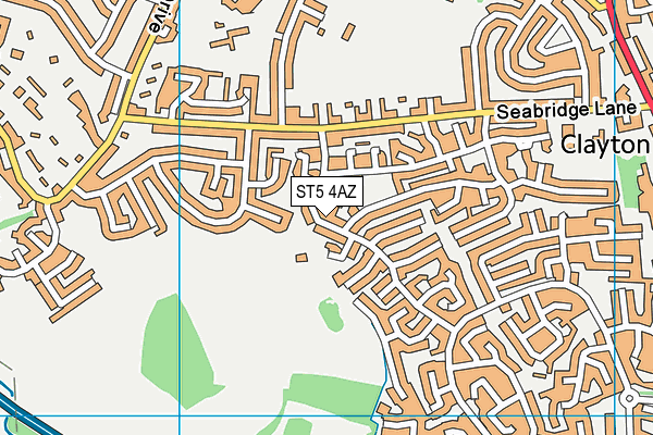 Wye Road - Clayton map (ST5 4AZ) - OS VectorMap District (Ordnance Survey)