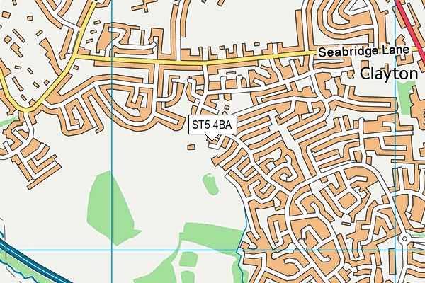 ST5 4BA map - OS VectorMap District (Ordnance Survey)