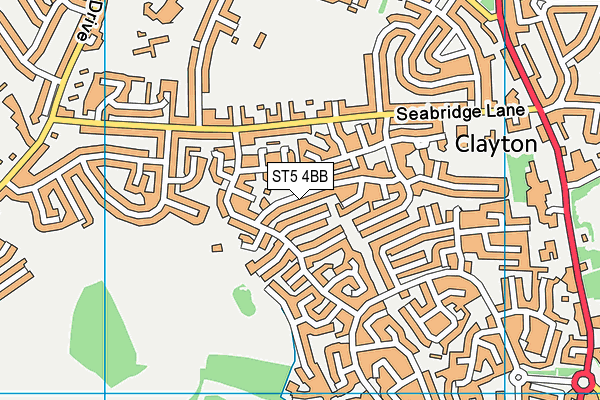 ST5 4BB map - OS VectorMap District (Ordnance Survey)