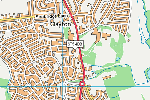 ST5 4DB map - OS VectorMap District (Ordnance Survey)