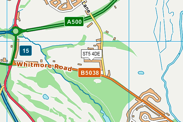 ST5 4DE map - OS VectorMap District (Ordnance Survey)