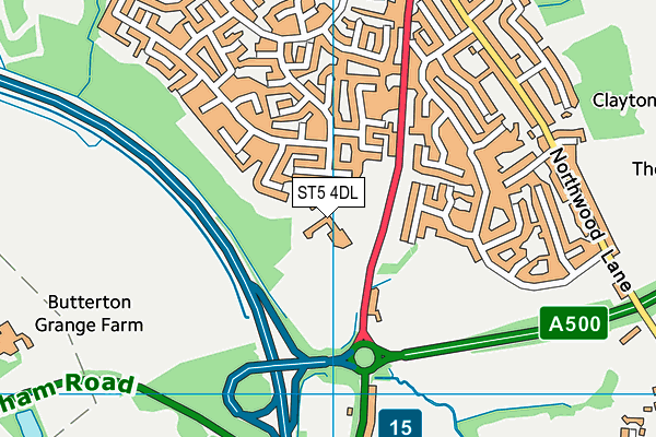 Youfit (Stoke-on-trent) map (ST5 4DL) - OS VectorMap District (Ordnance Survey)