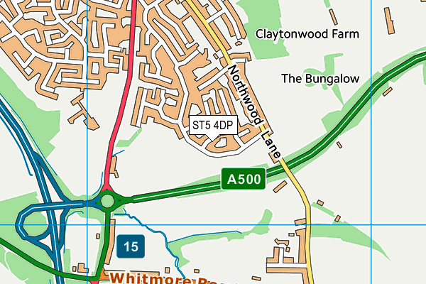 ST5 4DP map - OS VectorMap District (Ordnance Survey)