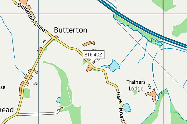 ST5 4DZ map - OS VectorMap District (Ordnance Survey)