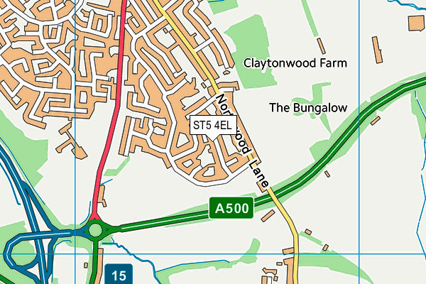 ST5 4EL map - OS VectorMap District (Ordnance Survey)